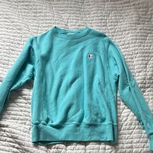 Champion Women's Crewneck Sweatshirt in Aqua Blue